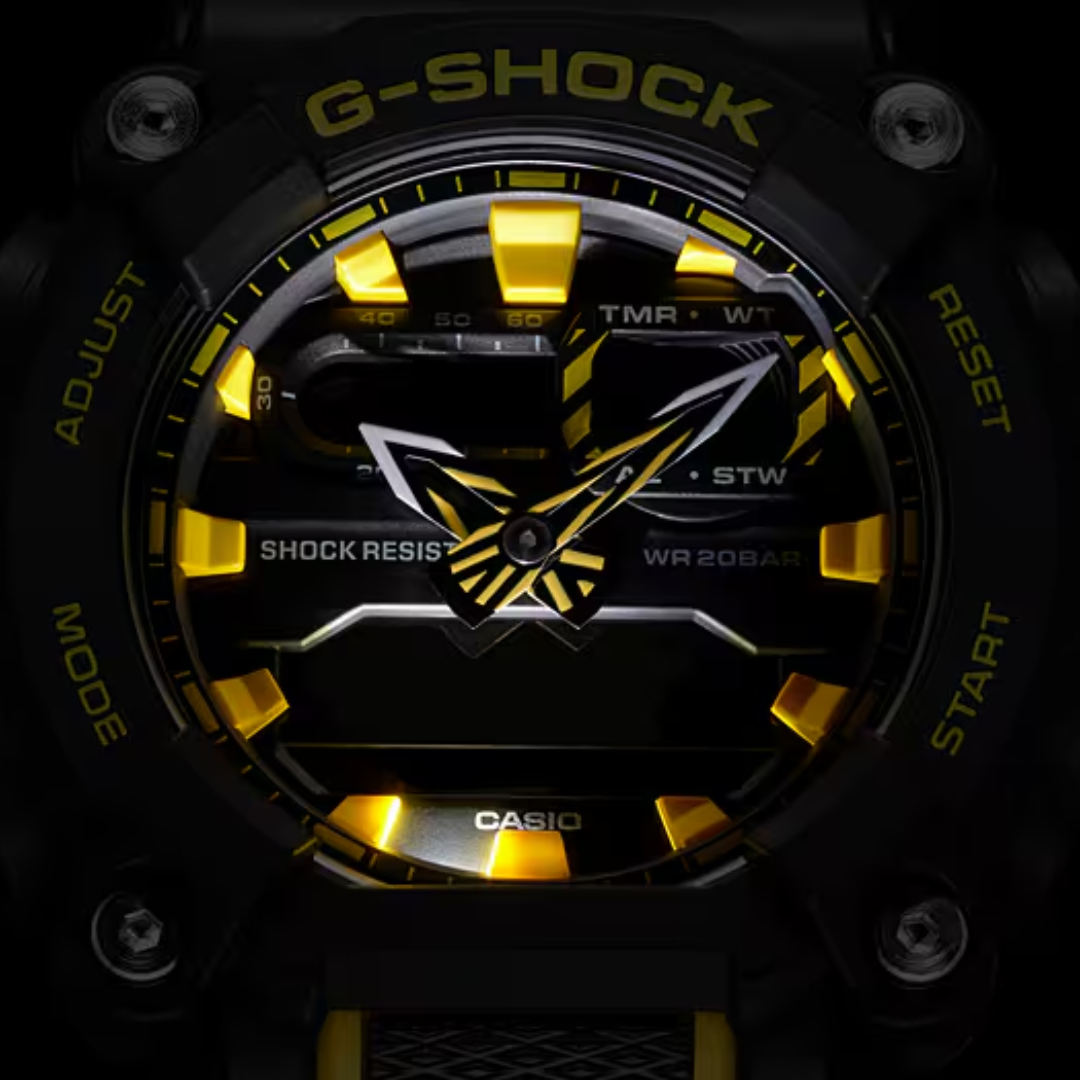 CASIO G-SHOCK GA-900A-1A9DR STANDARD ANALOG-DIGITAL BLACK AND YELLOW WATCH