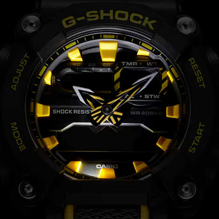 CASIO G-SHOCK GA-900A-1A9DR STANDARD ANALOG-DIGITAL BLACK AND YELLOW WATCH
