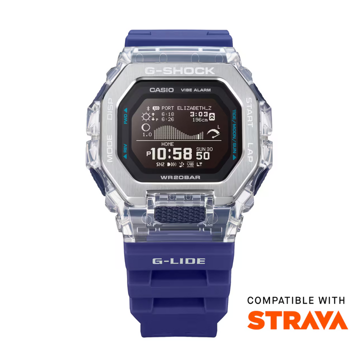 CASIO G-SHOCK GBX-100S-2DR G-LIDE DIGITAL BLUE MEN WATCH