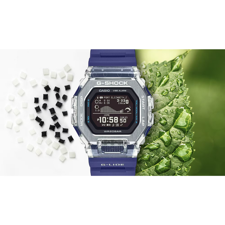 CASIO G-SHOCK GBX-100S-2DR G-LIDE DIGITAL BLUE MEN WATCH