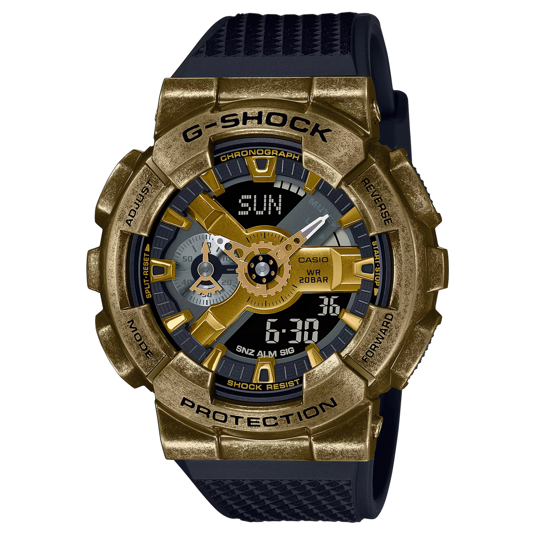 CASIO G-SHOCK GM-110VG-1A9DR 110 SERIES ANALOG-DIGITAL BLACK GOLD WATCH