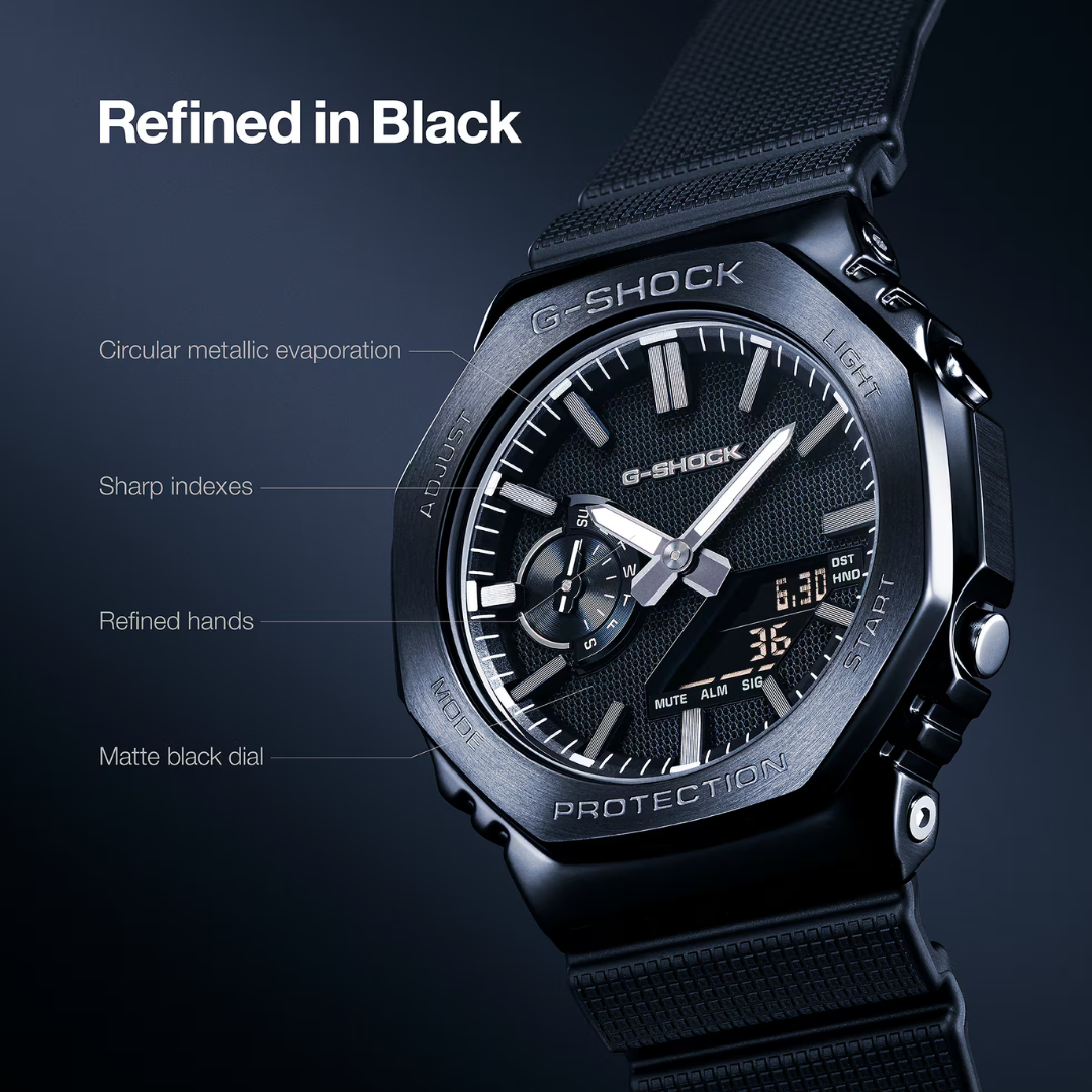 CASIO G-SHOCK GM-2100LXB-1ADR LUXE BLACK G-STEEL ANALOG-DIGITAL MEN WATCH