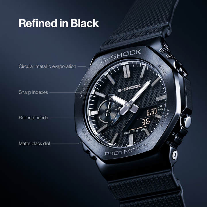 CASIO G-SHOCK GM-2100LXB-1ADR LUXE BLACK G-STEEL ANALOG-DIGITAL MEN WATCH