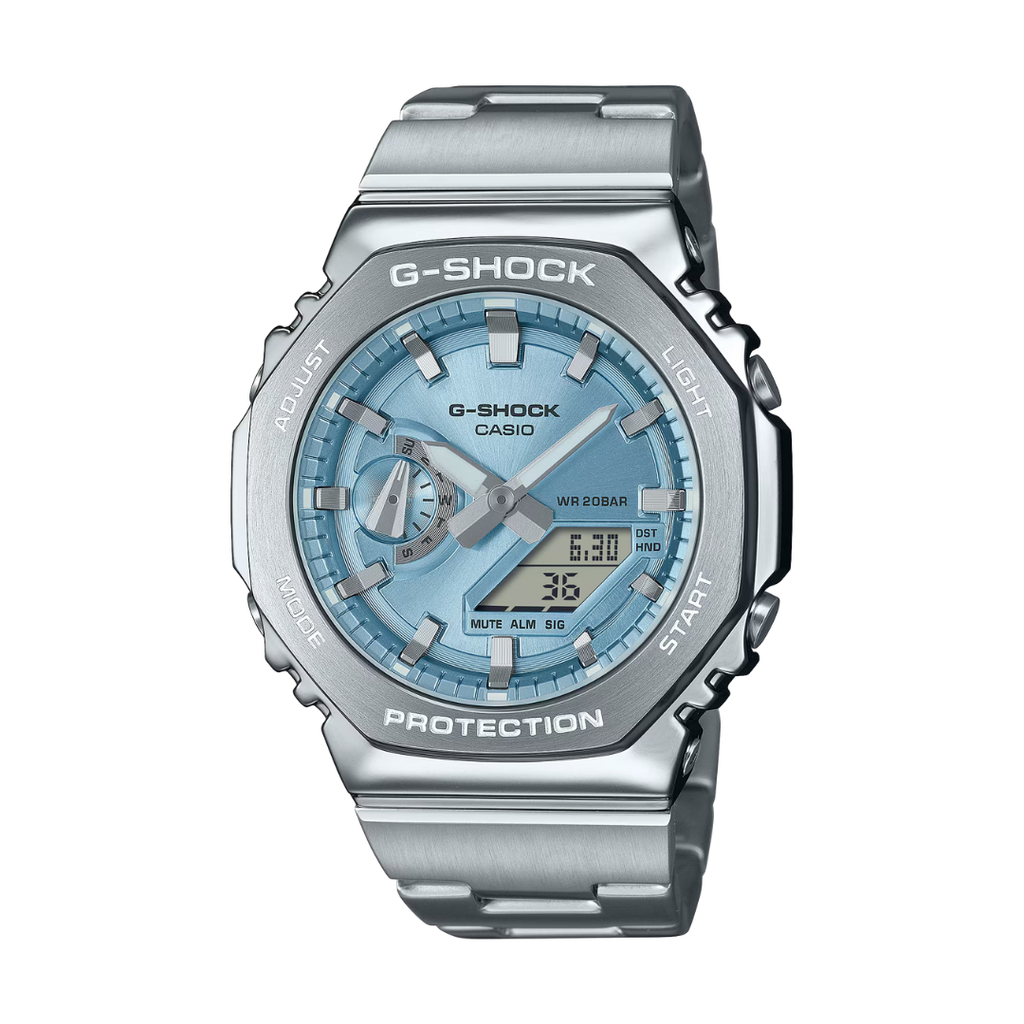 フルメタル&アイスブルー G-SHOCK［美品］ GM-2110D-2ADR Casio G-Shock GM-2110D-2ADR | City Chain – City Chain Singapore