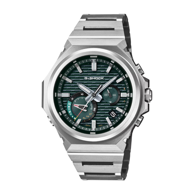 Casio G-Shock GST-B1000D-3ADR solar men's watch with green dial and stainless steel band