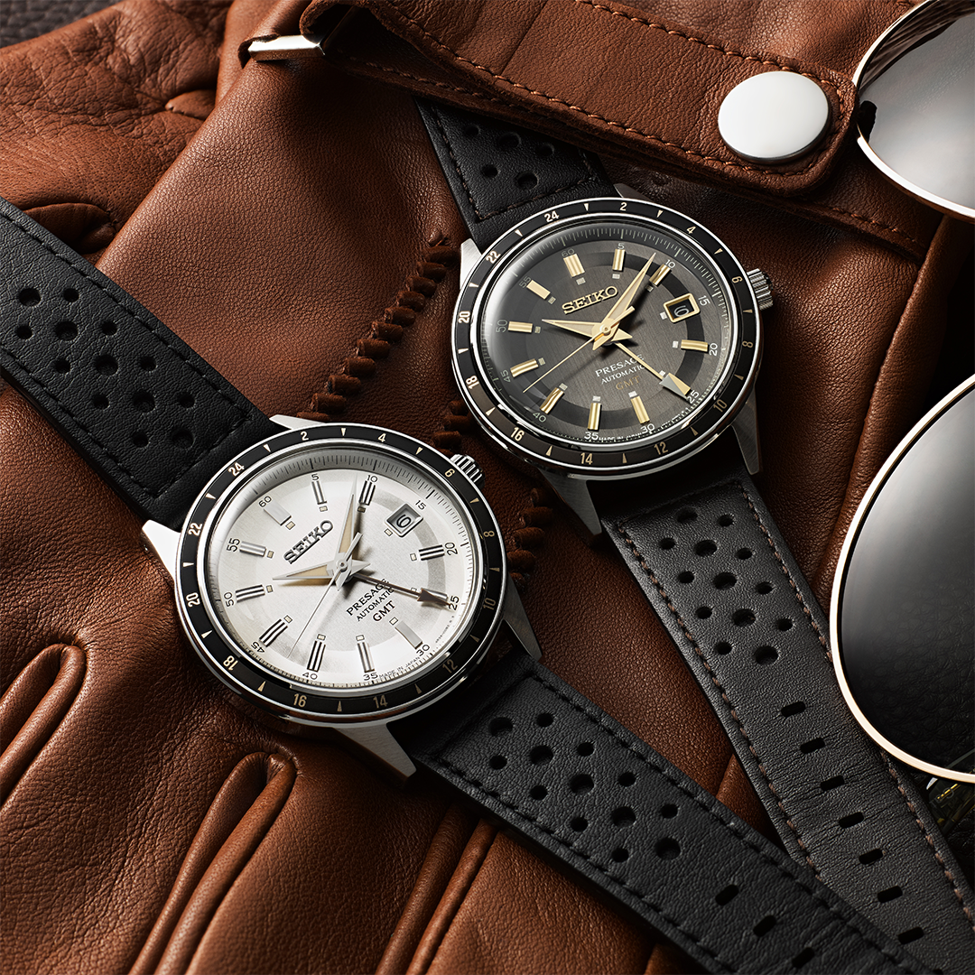 SEIKO PRESAGE SSK013J1 STYLE 60S ROAD TRIP GMT AUTOMATIC MEN WATCH