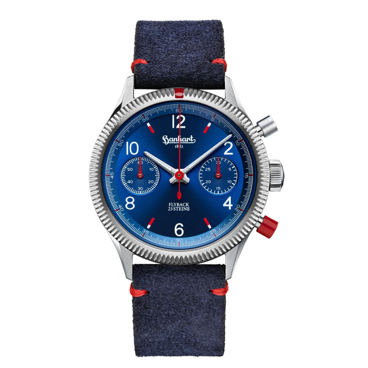HANHART RED X BLUE TWIN SET LIMITED EDITION H702L.270-0310 MEN WATCH