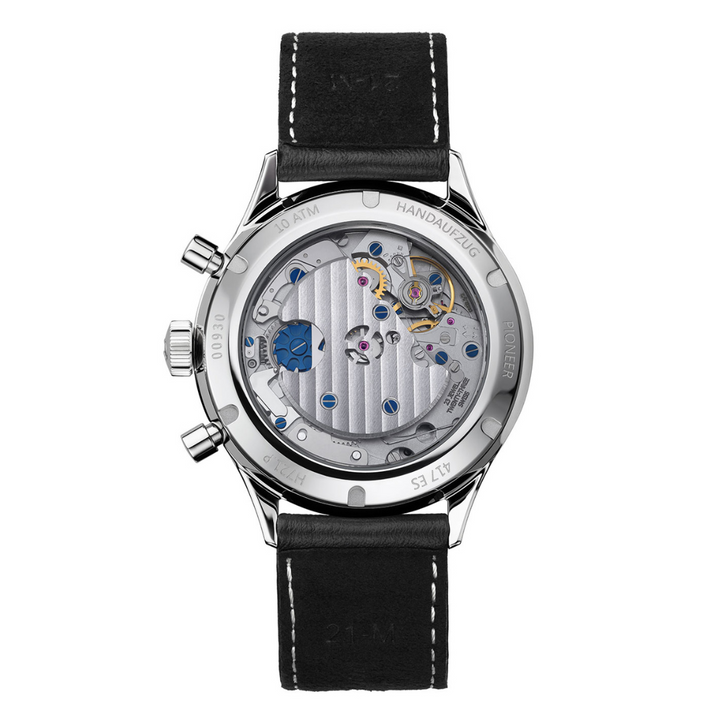 HANHART 417 ES FLYBACK PANDA 42 H721.201-7010 CHRONOGRAPH LEATHER MEN WATCH