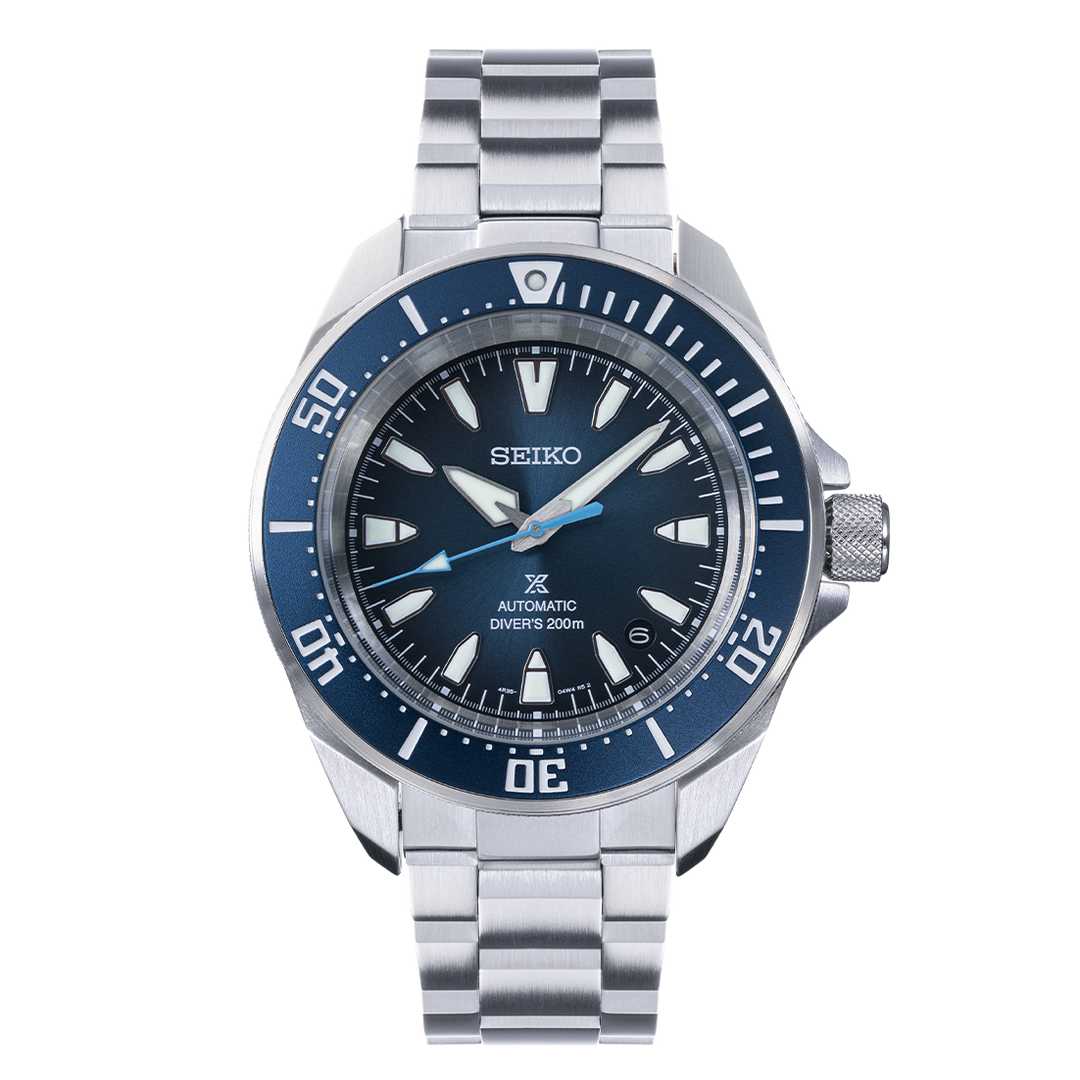 seiko prospex thong sia exclusive limited edition blue tears in blue dial and stainless steel or silicone strap automatic men watch front view