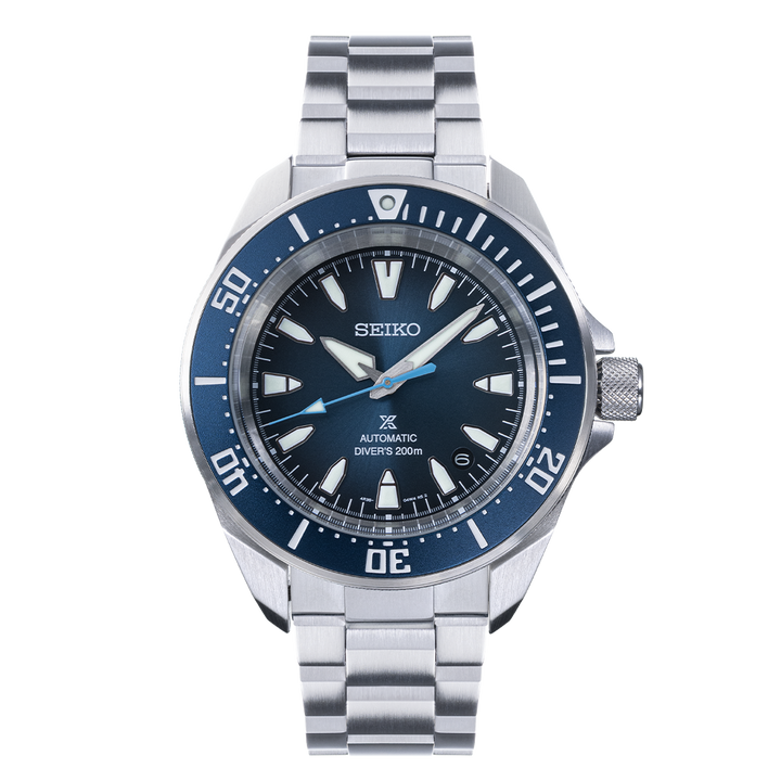 seiko prospex thong sia exclusive limited edition blue tears in blue dial and stainless steel or silicone strap automatic men watch front view