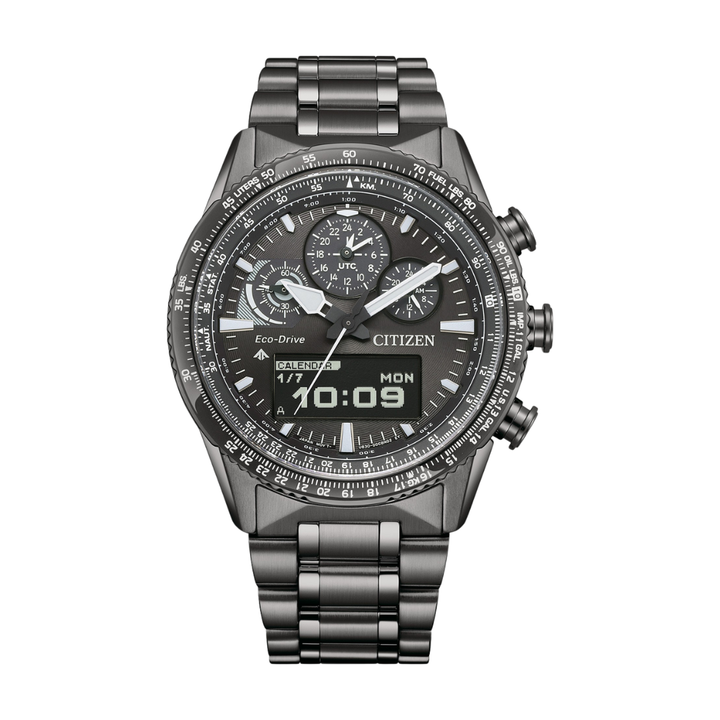 Citizen JV2005-58E Promaster Eco-Drive chronograph dive bezel solar stainless steel