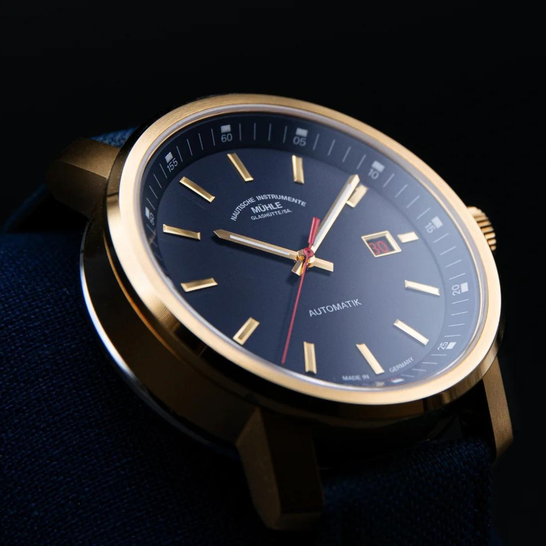 [PRE-ORDER] MÜHLE-GLASHÜTTE 29ER BIG BRONZE EDITION 1994 M1-25-32-1994-CB AUTOMATIC MÜHLE BLUE CANVAS STRAP MEN WATCH