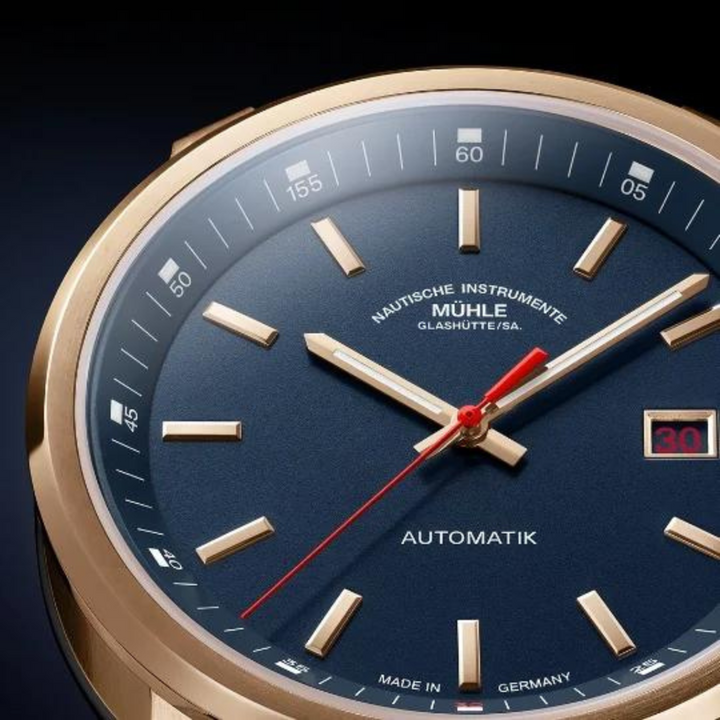 MÜHLE-GLASHÜTTE 29ER BIG BRONZE EDITION 1994 M1-25-32-1994-CB AUTOMATIC MÜHLE BLUE CANVAS STRAP MEN WATCH