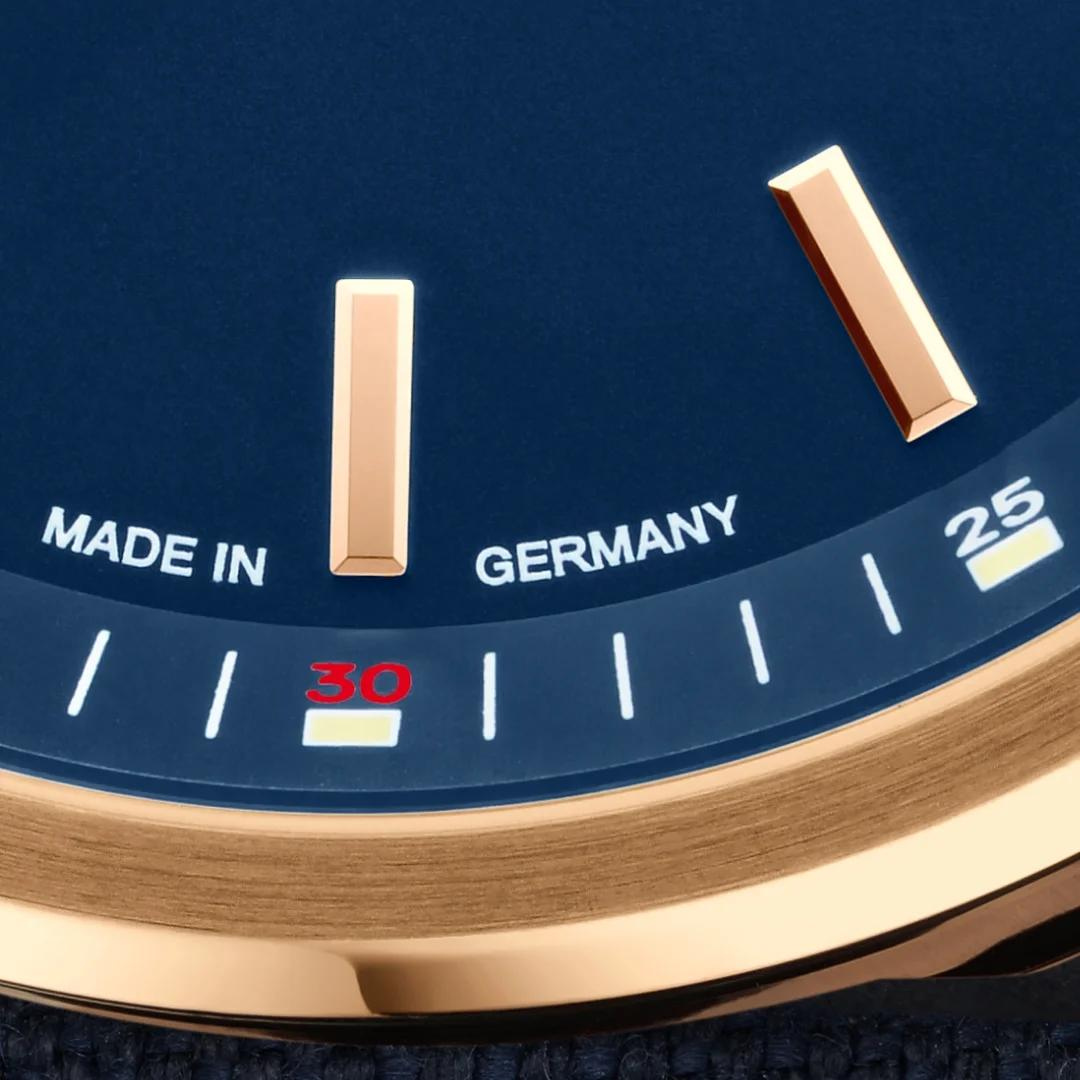 MÜHLE-GLASHÜTTE 29ER BIG BRONZE EDITION 1994 M1-25-32-1994-CB AUTOMATIC MÜHLE BLUE CANVAS STRAP MEN WATCH