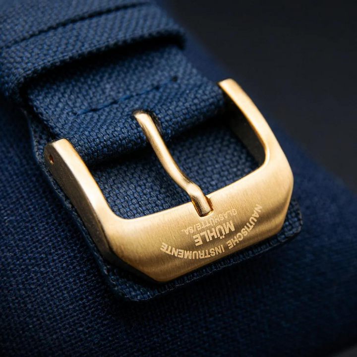 MÜHLE-GLASHÜTTE 29ER BIG BRONZE EDITION 1994 M1-25-32-1994-CB AUTOMATIC MÜHLE BLUE CANVAS STRAP MEN WATCH