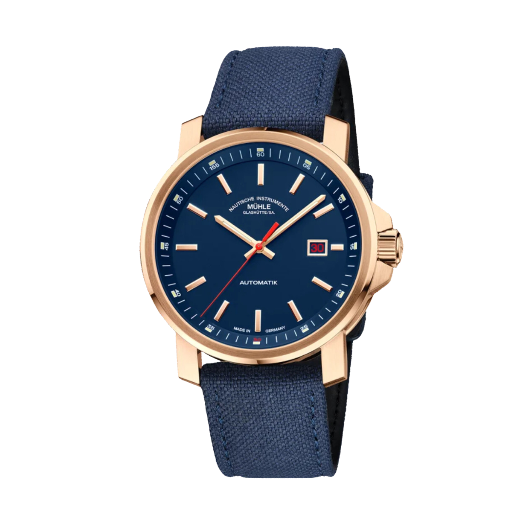 [PRE-ORDER] MÜHLE-GLASHÜTTE 29ER BIG BRONZE EDITION 1994 M1-25-32-1994-CB AUTOMATIC MÜHLE BLUE CANVAS STRAP MEN WATCH