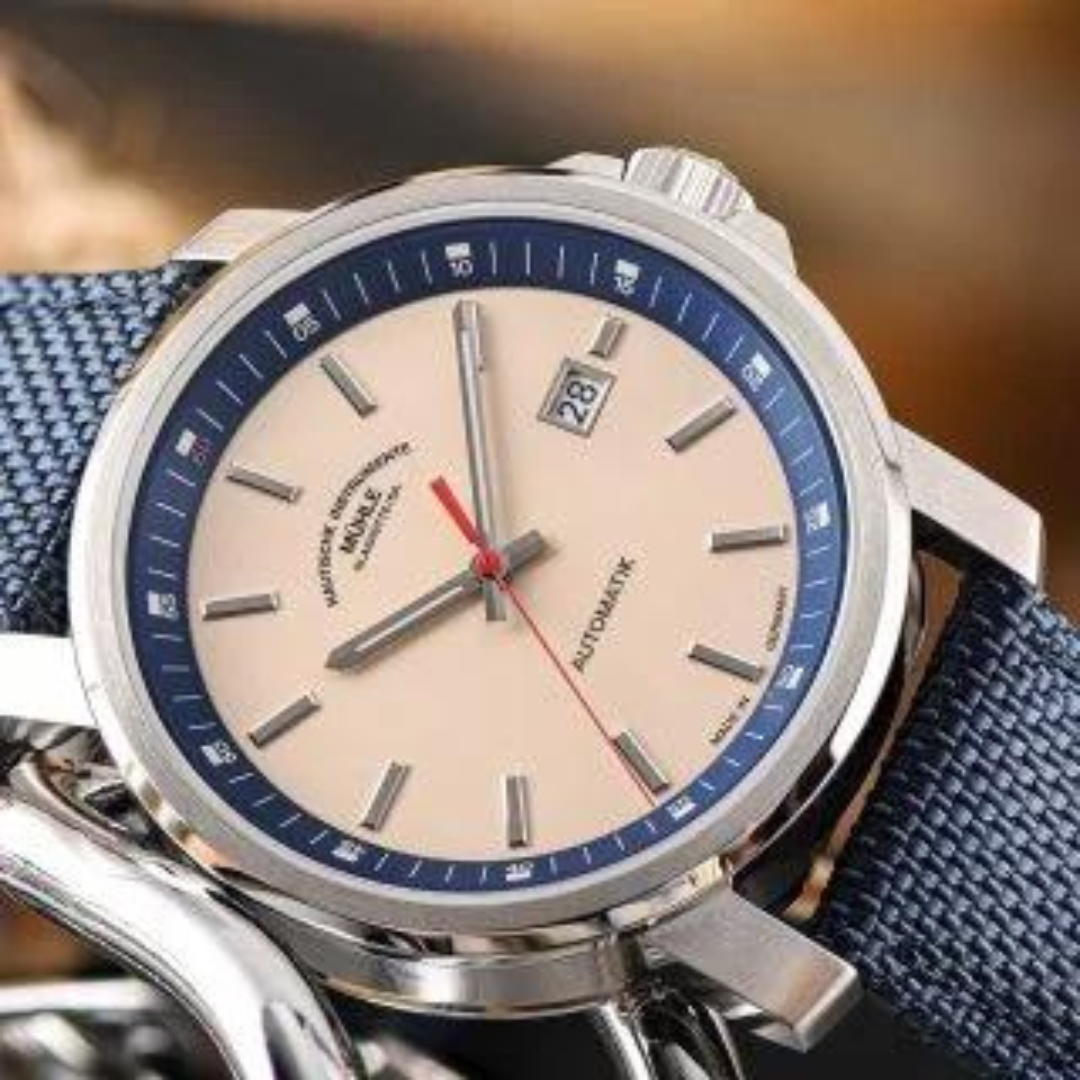 MÜHLE-GLASHÜTTE 29ER BIG M1-25-36-CB-I AUTOMATIC NAUTIC BLUE CANVAS STRAP MEN WATCH