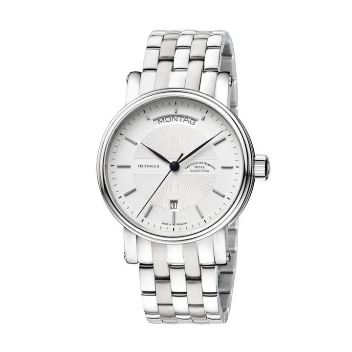 MÜHLE-GLASHÜTTE TEUTONIA II DAY/DATE M1-33-65-MB AUTOMATIC METAL STRAP MEN WATCH