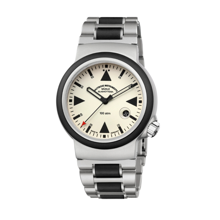 MÜHLE-GLASHÜTTE S.A.R. RESCUE-TIMER LUMEN M1-41-08-MB AUTOMATIC METAL STRAP MEN WATCH