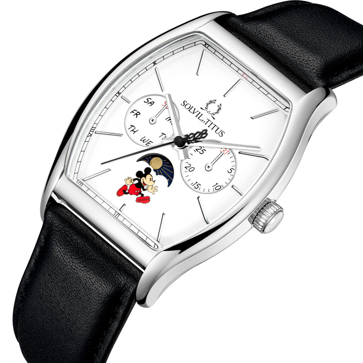 SOLVIL ET TITUS MICKEY MOUSE 95TH ANNIVERSARY W06-03355-001 MULTI-FUNCTION LEATHER MEN WATCH