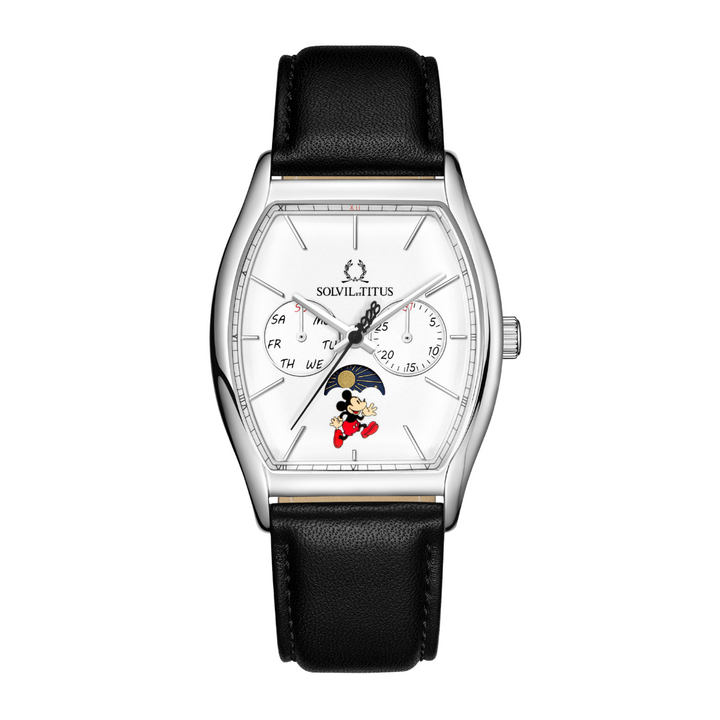 SOLVIL ET TITUS MICKEY MOUSE 95TH ANNIVERSARY W06-03355-001 MULTI-FUNCTION LEATHER MEN WATCH