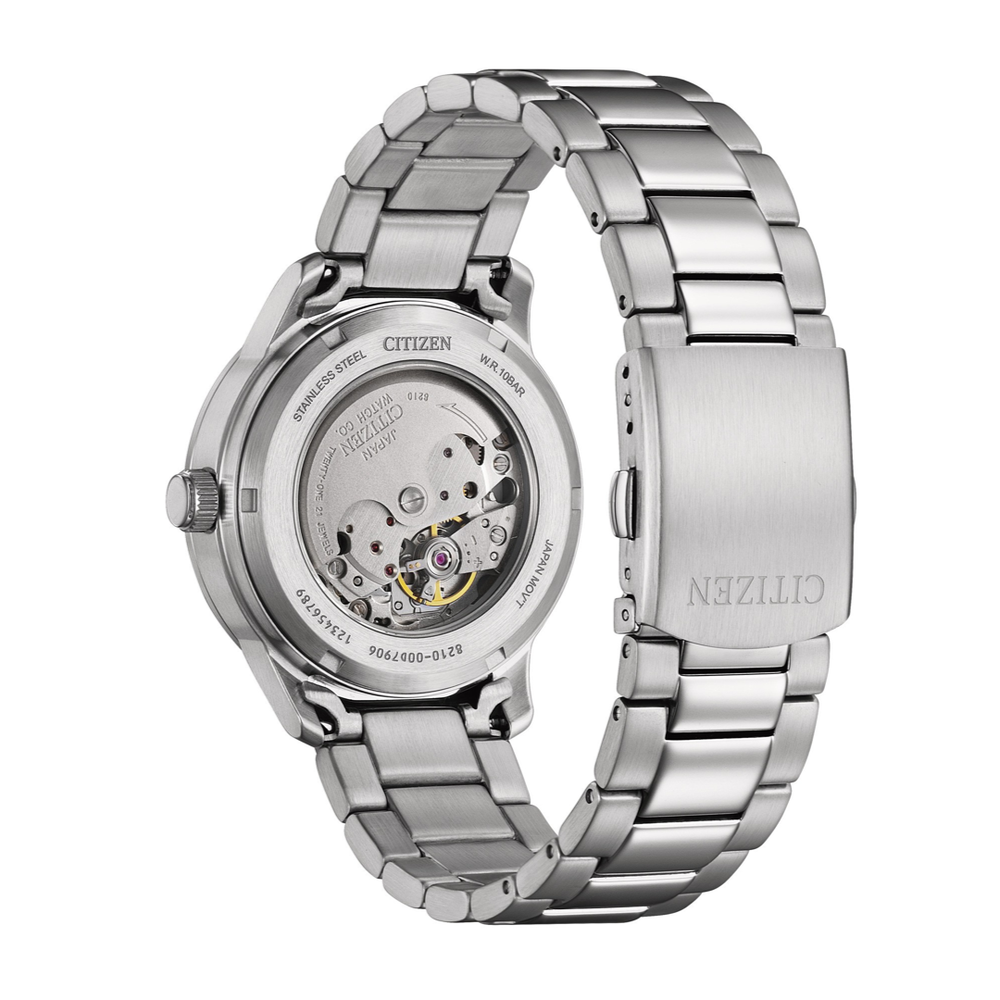 Citizen NJ0191-83M exhibition caseback Japanese mechanical caliber no battery