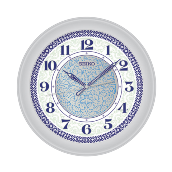 Seiko QXA859W White Wall Clock | Quiet Sweep & Pattern Dial | City