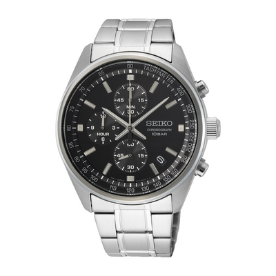 Seiko SSB379P1 Chronograph 41.5mm 8T67 quartz 12-hour chrono Hardlex 100m stainless steel