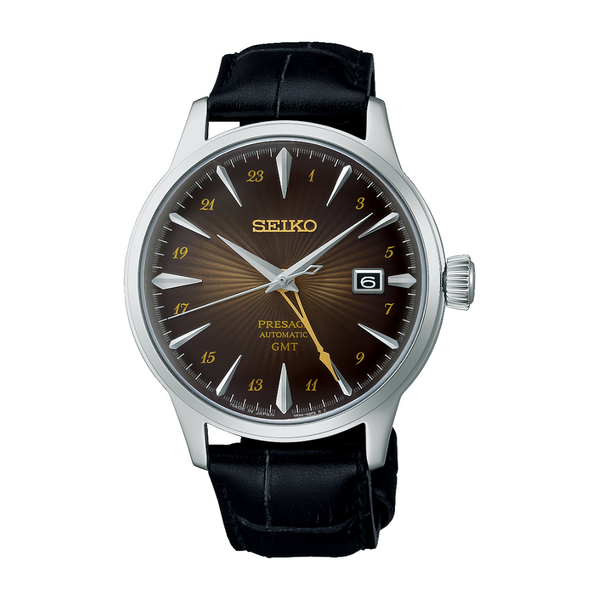 SEIKO PRESAGE 腕時計 SEIKO mens PRESAGE 'Mockingbird' Cocktail Green Dial with Brown