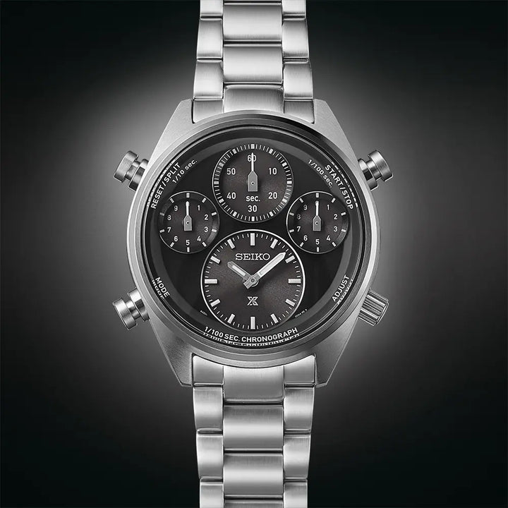 SEIKO PROSPEX SFJ003P1 ONE HUNDREDTH OF A SECOND SPEEDTIMER SOLAR CHRONOGRAPH MEN WATCH