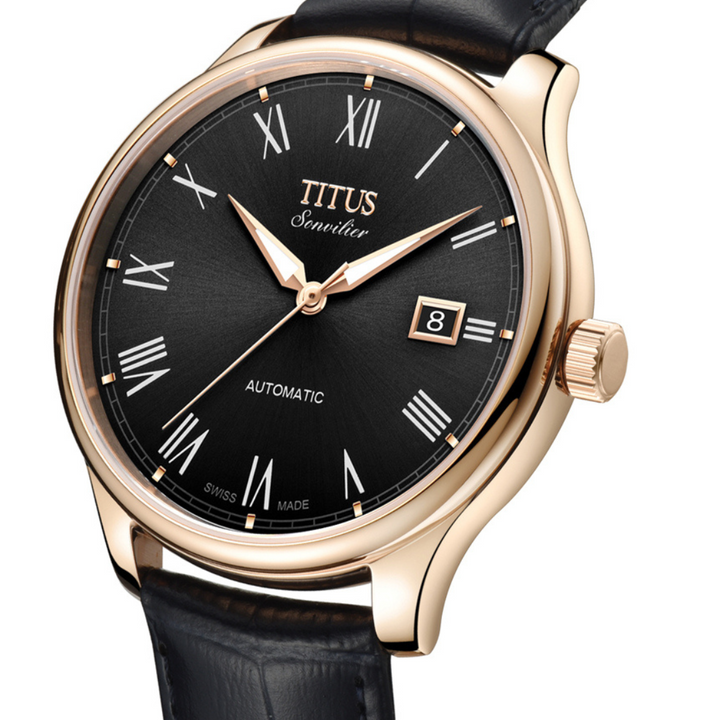 SOLVIL ET TITUS SONVILIER W06-03040-001 3 HANDS DATE AUTOMATIC MEN WATCH