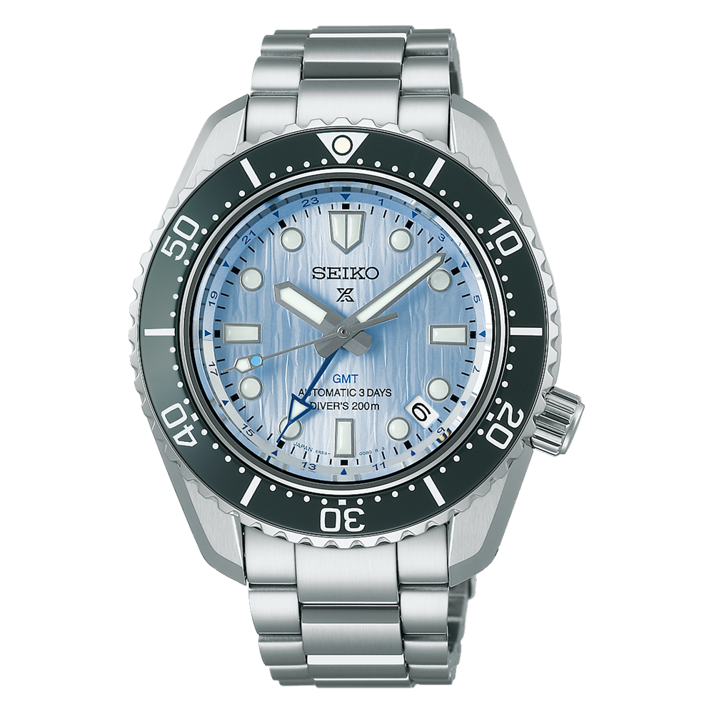 SEIKO PROSPEX SPB385J1 LIMITED EDITION 'GLACIER BLUE' GMT AUTOMATIC MEN WATCH