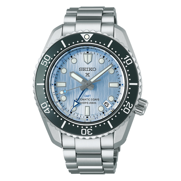 SEIKO PROSPEX SPB385J1 LIMITED EDITION 'GLACIER BLUE' GMT AUTOMATIC MEN WATCH