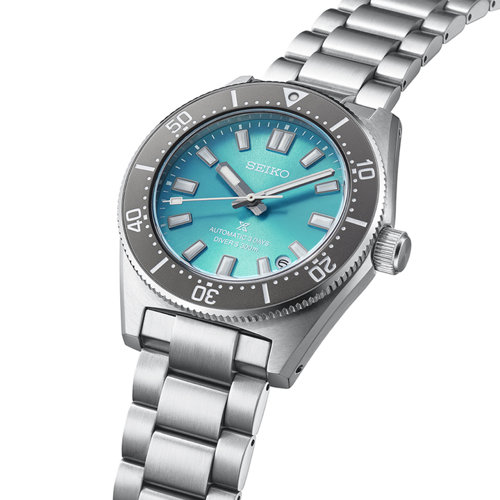 Seiko SPB545J1 Save the Ocean limited edition on wrist showing teal dial and professional dive watch fit