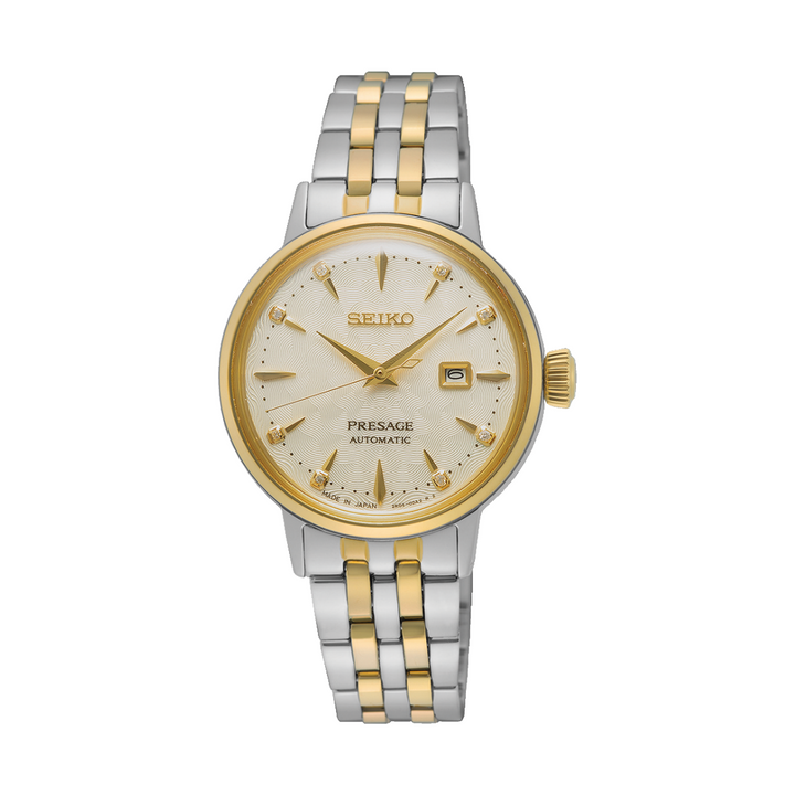 SEIKO PRESAGE SRE010J1 COCKTAIL TIME "WHITE LADY" DIAMOND TWIST WOMEN WATCH