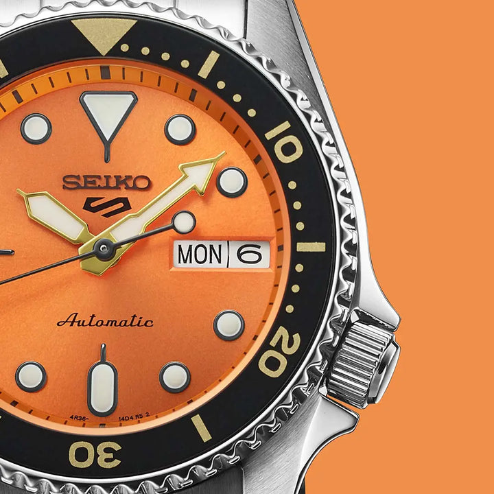 SEIKO 5 SPORTS SRPK35K1 SKX MIDI ORANGE MEN WATCH