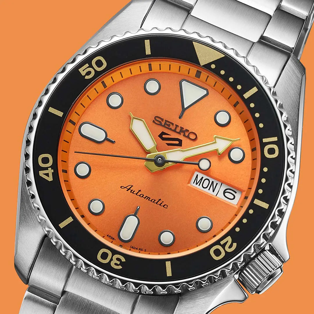 SEIKO 5 SPORTS SRPK35K1 SKX MIDI ORANGE MEN WATCH