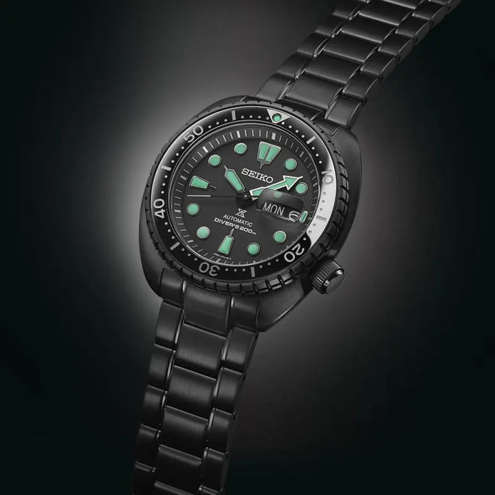 SEIKO PROSPEX SRPK43K1 BLACK SERIES NIGHT VISION TURTLE DIVER MEN WATCH