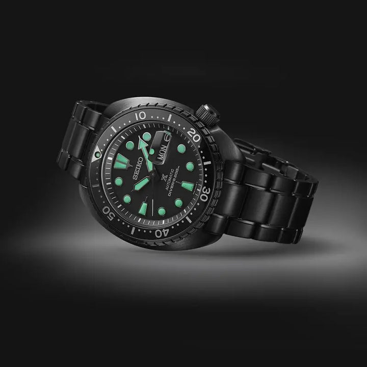 SEIKO PROSPEX SRPK43K1 BLACK SERIES NIGHT VISION TURTLE DIVER MEN WATCH