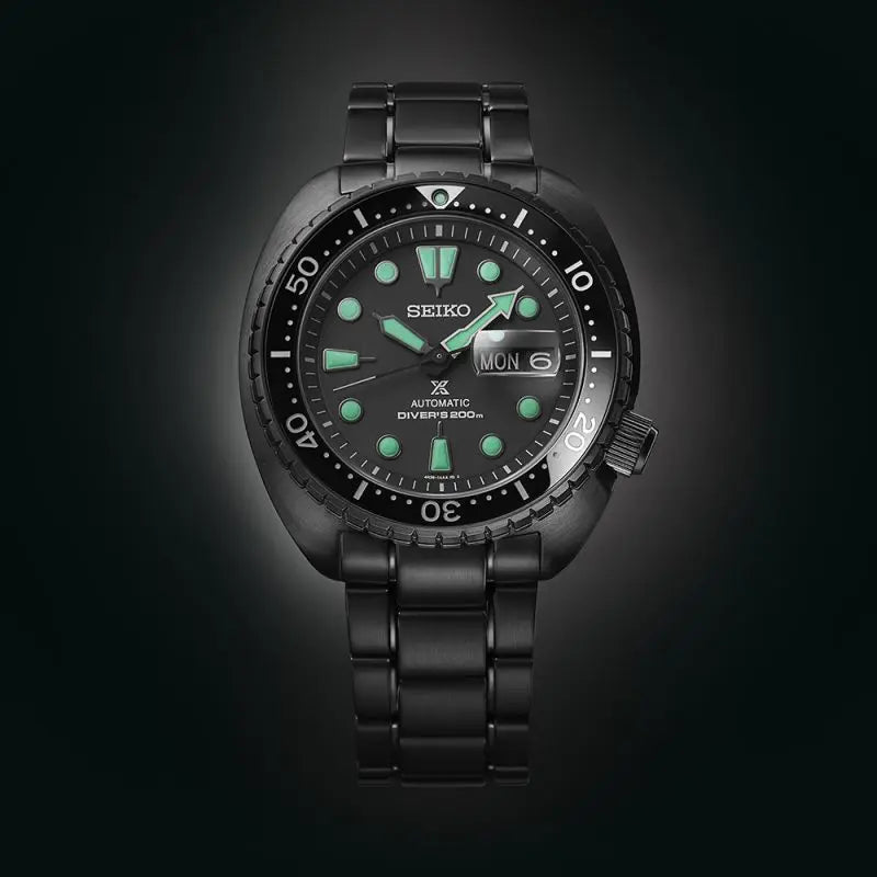 SEIKO PROSPEX SRPK43K1 BLACK SERIES NIGHT VISION TURTLE DIVER MEN WATCH