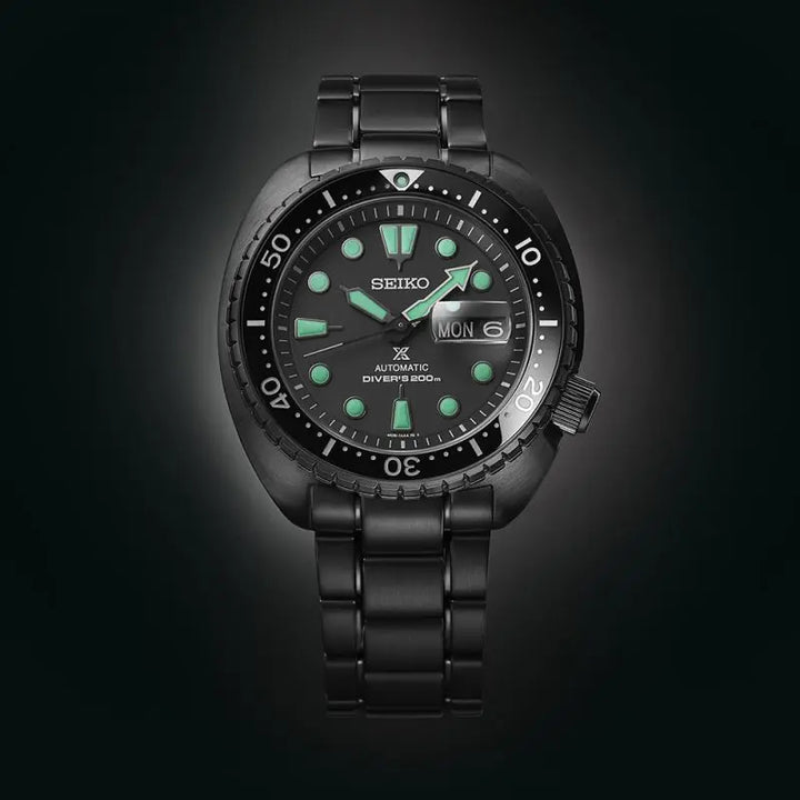 SEIKO PROSPEX SRPK43K1 BLACK SERIES NIGHT VISION TURTLE DIVER MEN WATCH