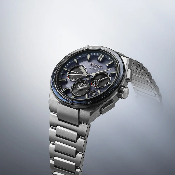 SEIKO ASTRON SSH109J1 5X DUAL-TIME GPS SOLAR CHRONOGRAPH "SOLIDITY" MEN WATCH