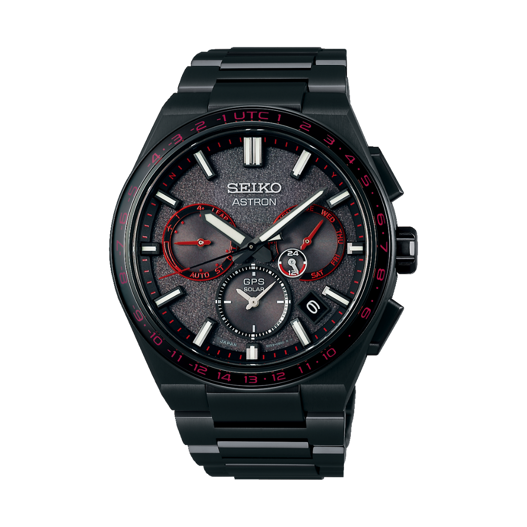 SEIKO ASTRON SSH137J1 REDSHIFT GPS SOLAR 5X DUAL TIME LIMITED EDITION MEN WATCH