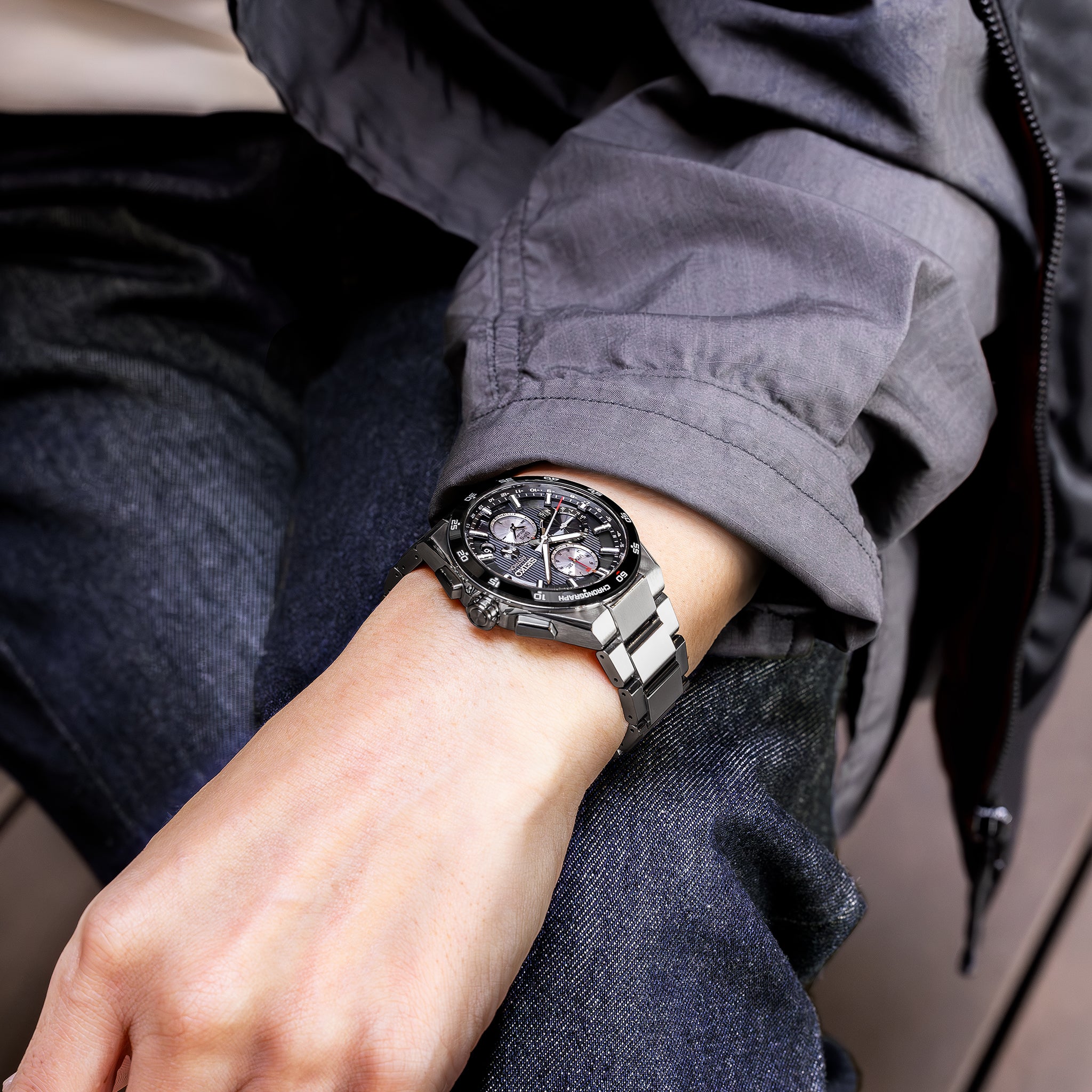 SEIKO ASTRON SSH151J1 NIGHT BLACK 5X GPS SOLAR CHRONOGRAPH MEN WATCH CITY CHAIN City Chain Singapore