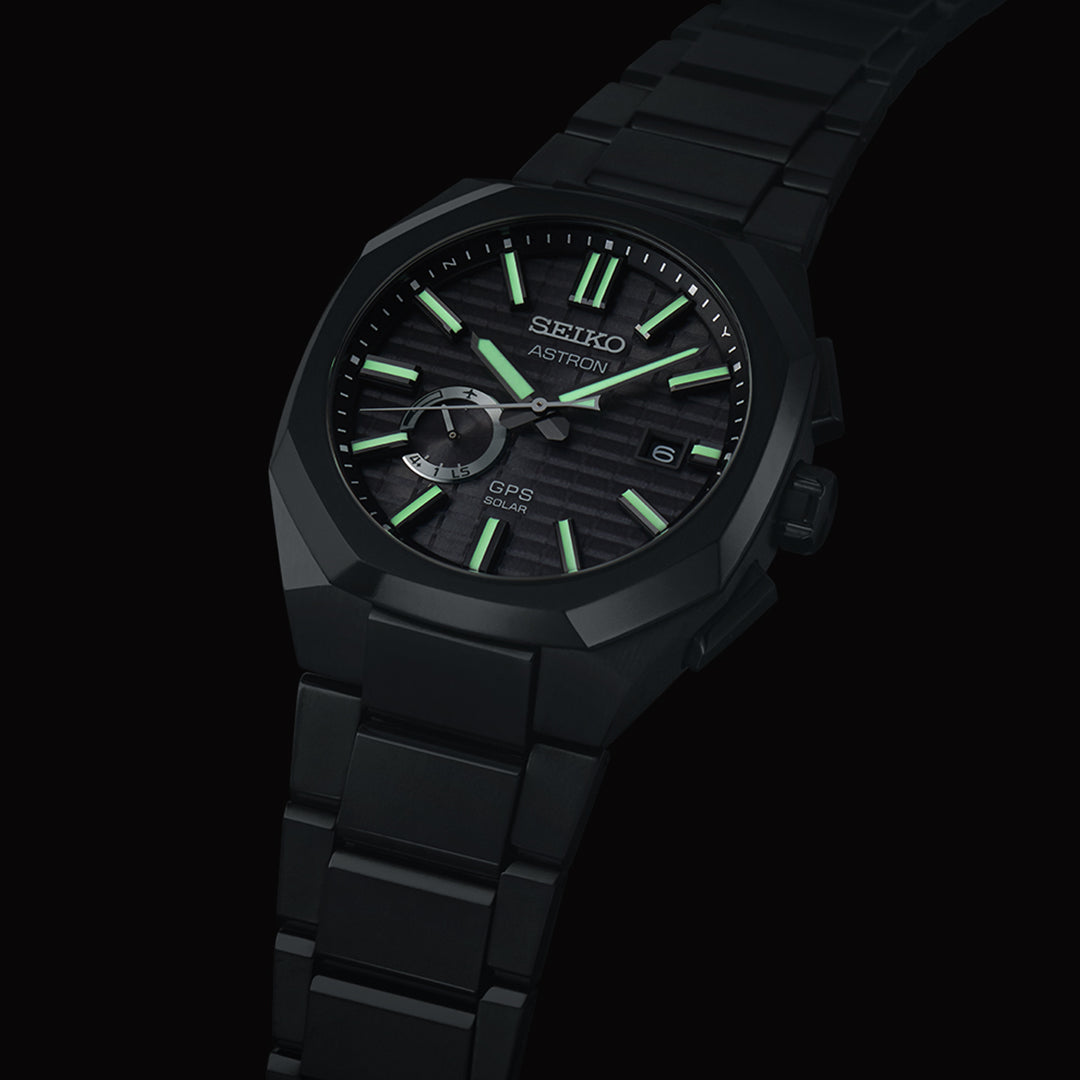 SEIKO ASTRON SSJ015J1 JET BLACK CRYSTAL BOX GPS SOLAR MEN WATCH