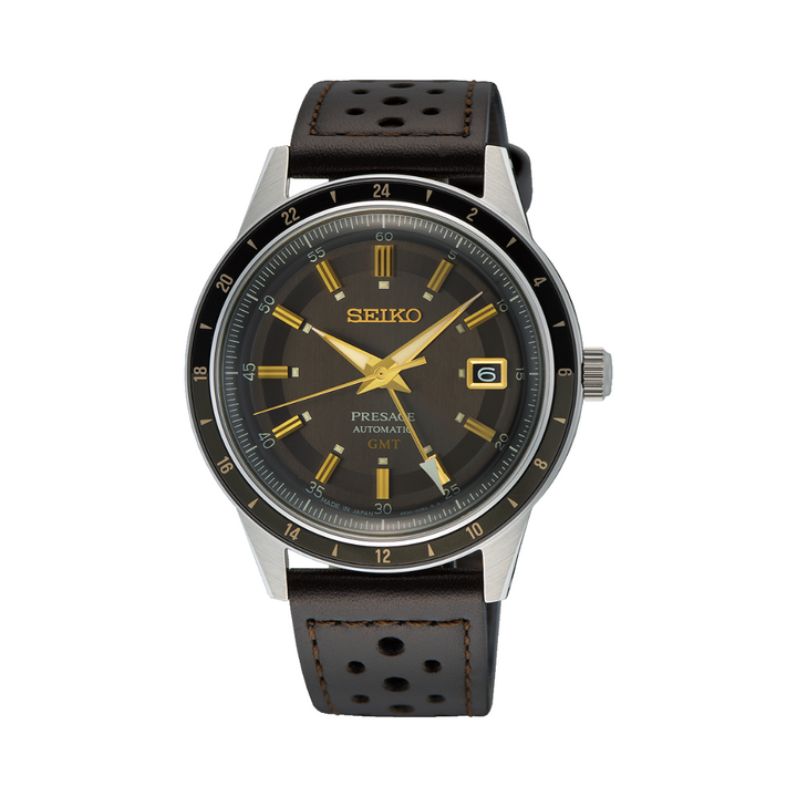 SEIKO PRESAGE SSK013J1 STYLE 60S ROAD TRIP GMT AUTOMATIC MEN WATCH