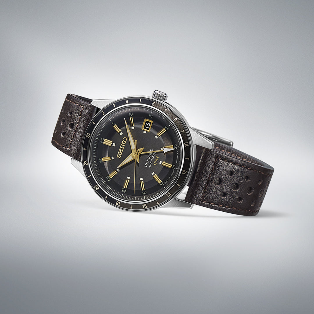 SEIKO PRESAGE SSK013J1 STYLE 60S ROAD TRIP GMT AUTOMATIC MEN WATCH