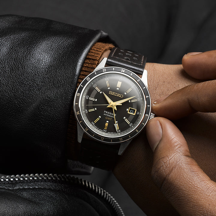 SEIKO PRESAGE SSK013J1 STYLE 60S ROAD TRIP GMT AUTOMATIC MEN WATCH
