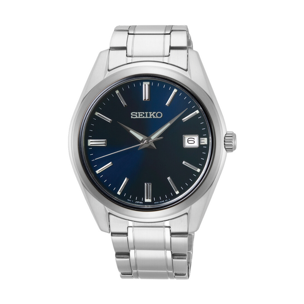 Seiko SUR309P1 quartz analog 40.2mm slim 8.4mm sapphire LumiBrite 100m stainless steel