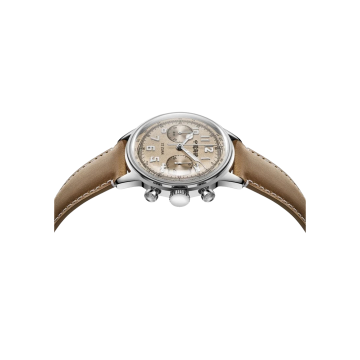 SEAGULL 1963 "WIND CHASER" CHRONOGRAPH MECHANICAL KHAKI LEATHER MEN WATCH 819.13.2023